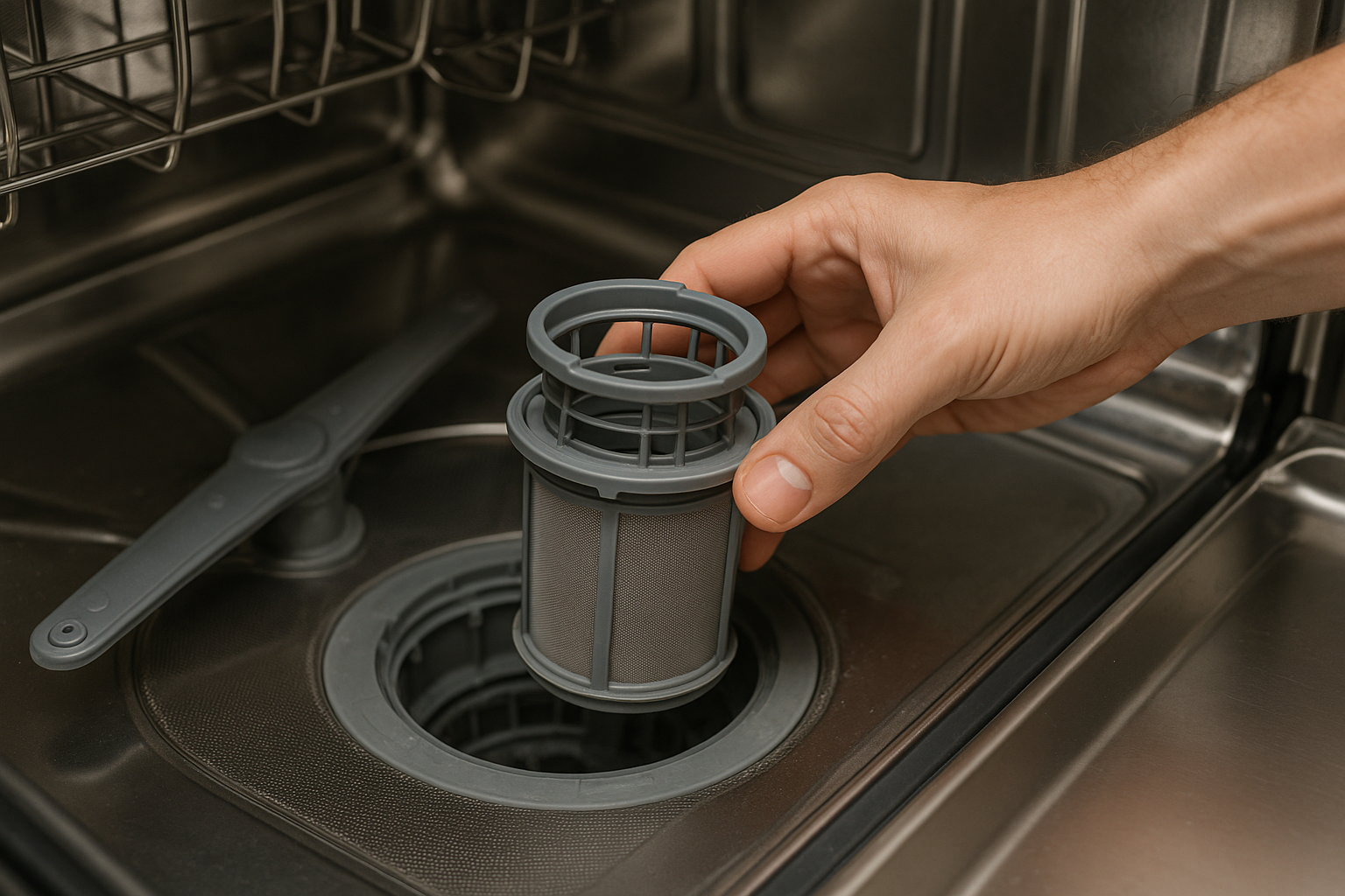 Cleaning the dishwasher filter