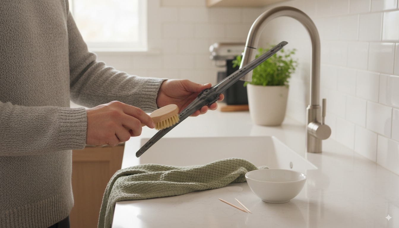 Monthly cleaning of spray arms ensures proper water distribution and prevents clogs in the spray holes