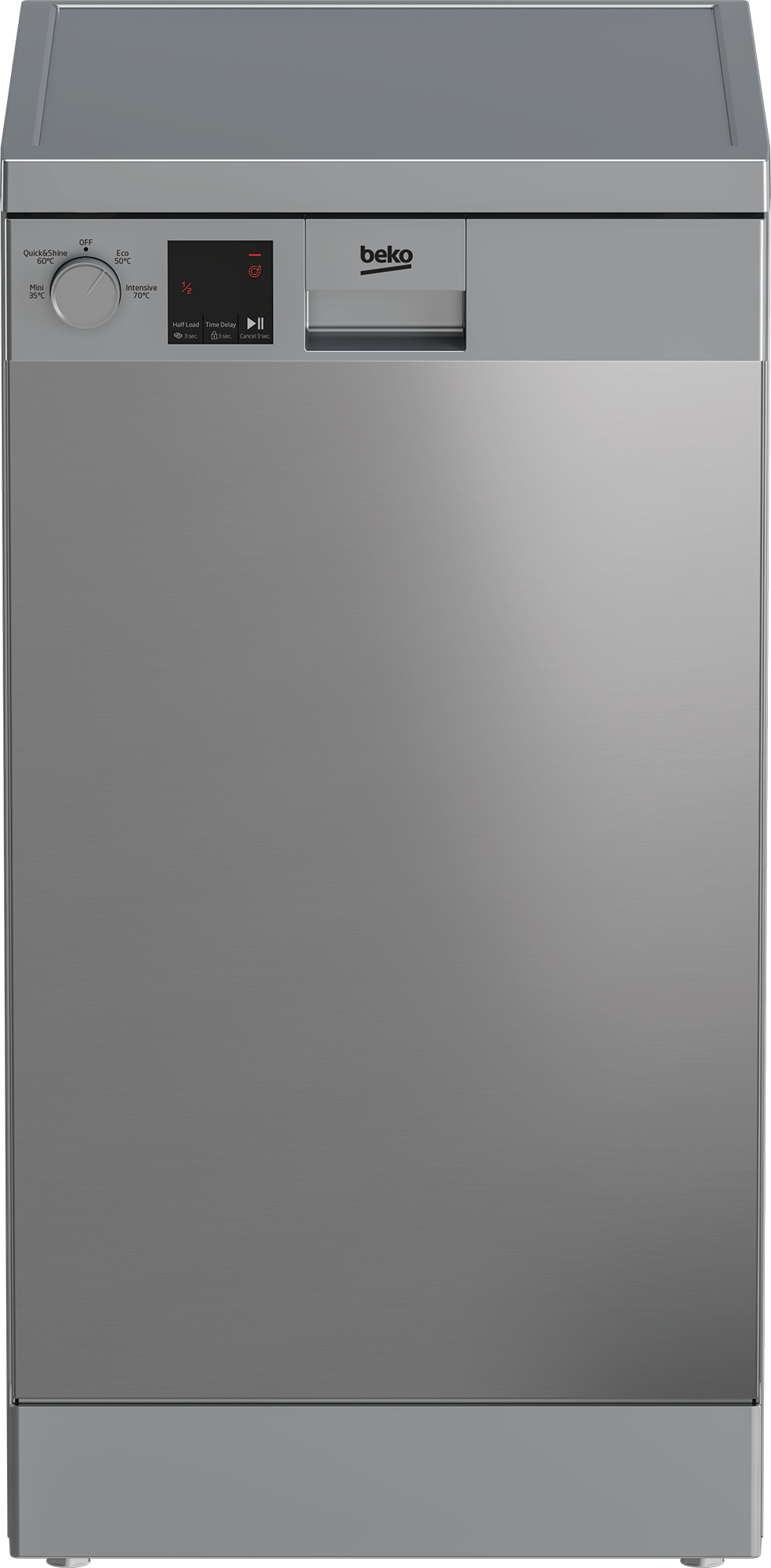 Beko DVS04X20X Slimline Dishwasher - Stainless Steel