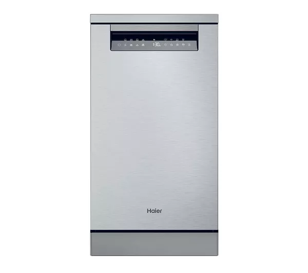 Haier XF1C3TB1FX-80 (I-Pro Shine Series 5 Slimline) Freestanding Dishwasher - Silver