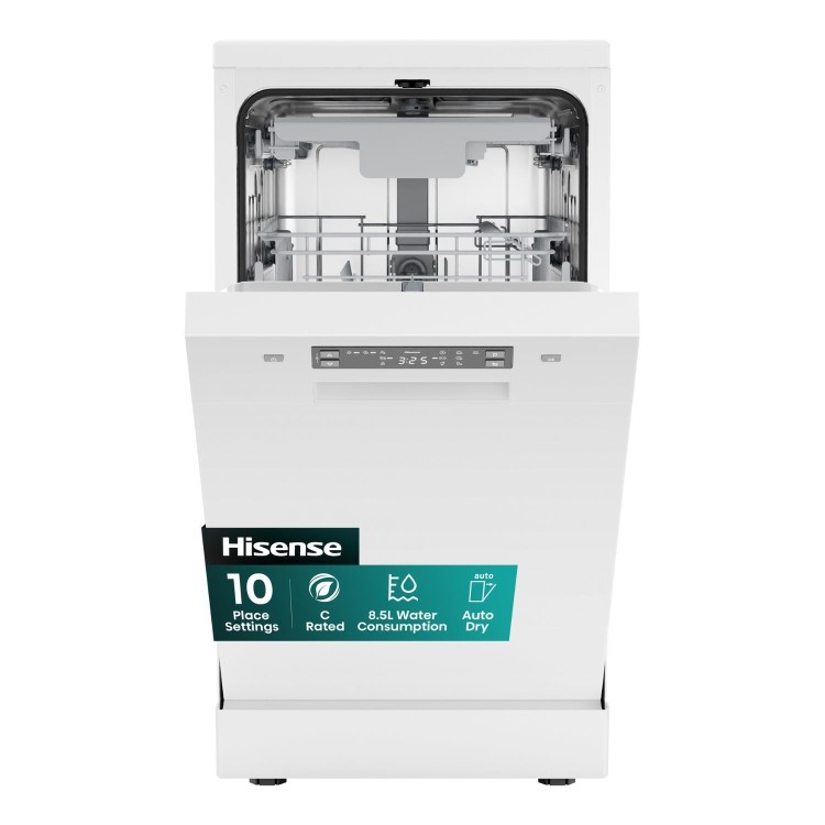 Hisense HS523C15WUK Freestanding Slimline Dishwasher - White