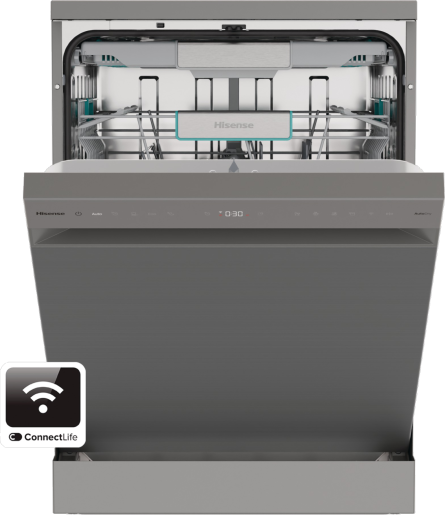 Hisense HS673A90XUK Freestanding Dishwasher - Stainless Steel