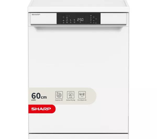 Sharp QW-NA1FF47D3W2-EN Freestanding Dishwasher - White