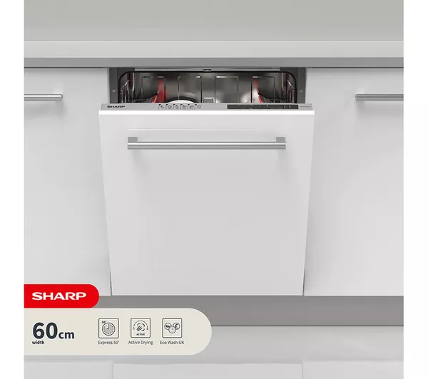 Sharp QW-NI15I49D3X-EN Fully Integrated Dishwasher - White
