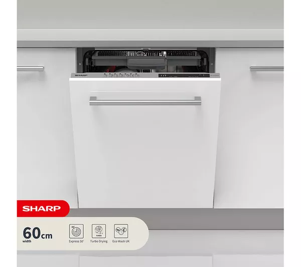 Sharp QW-NI1FI45D6X-EN Freestanding Dishwasher - White